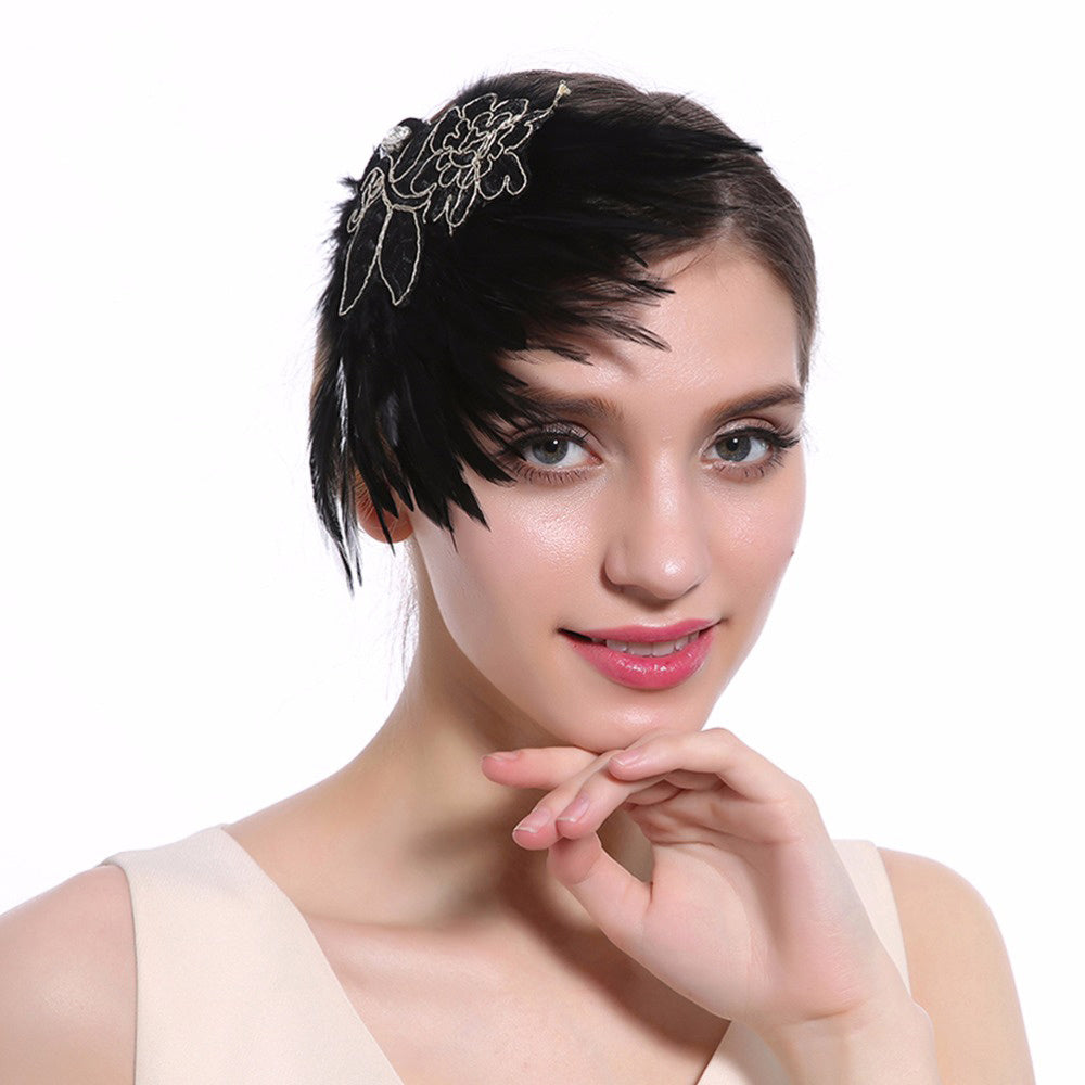 Fascinator Faux Feather Head Piece Bride Wedding Hair Accessories