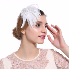 Fascinator Faux Feather Head Piece Bride Wedding Hair Accessories