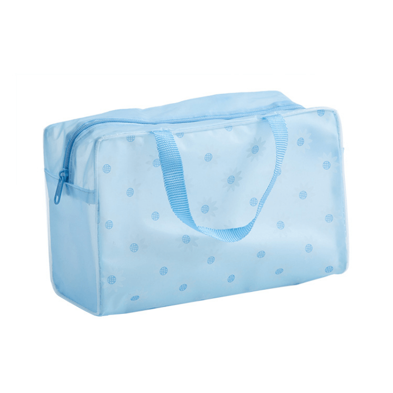 5pcs Flower Pattern Makeup Bag Plastic Handheld Cosmetic Bag