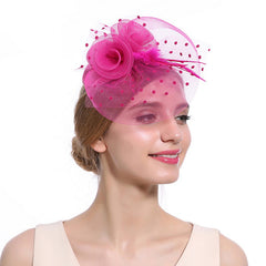 Mesh Flower Head Piece Dance Party Flowers Fascinator Headwear