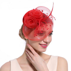 Mesh Flower Head Piece Dance Party Flowers Fascinator Headwear