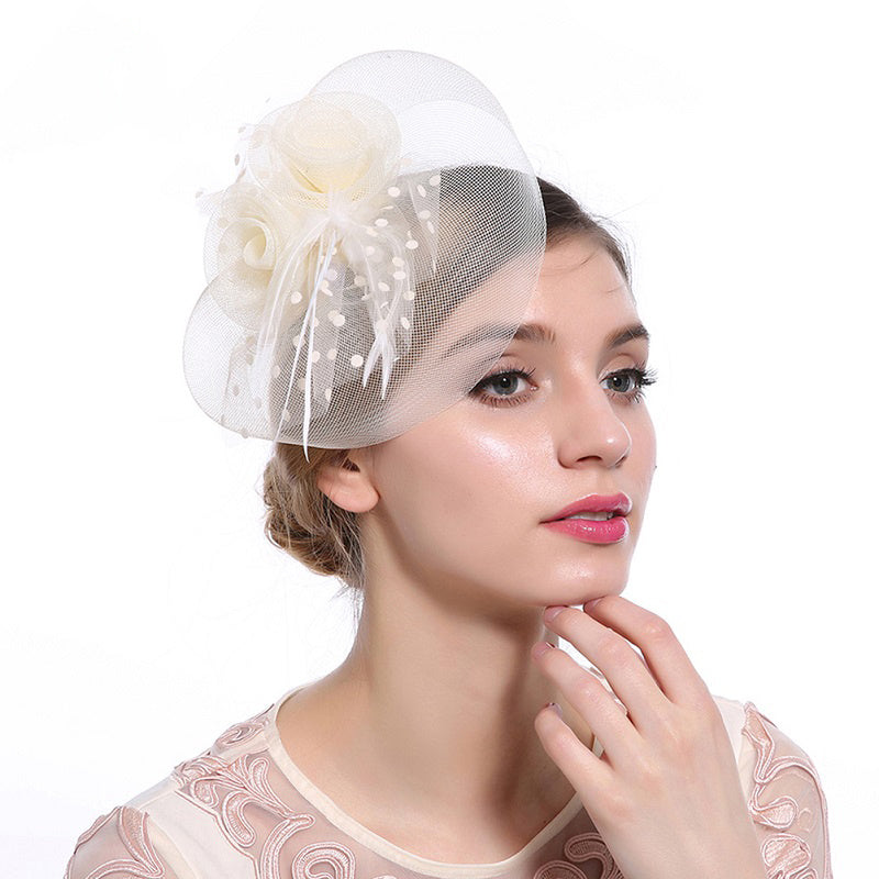 Mesh Flower Head Piece Dance Party Flowers Fascinator Headwear