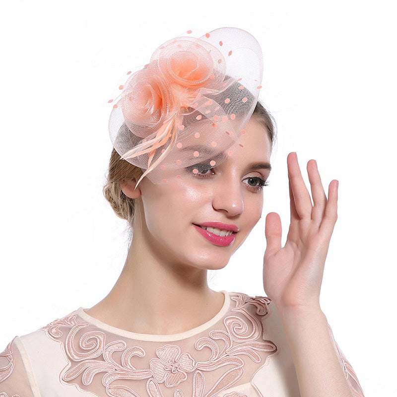 Mesh Flower Head Piece Dance Party Flowers Fascinator Headwear