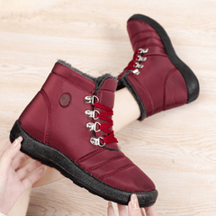 Women's Snow Boots Fleece Lining Lace Up Waterproof Ankle Boots