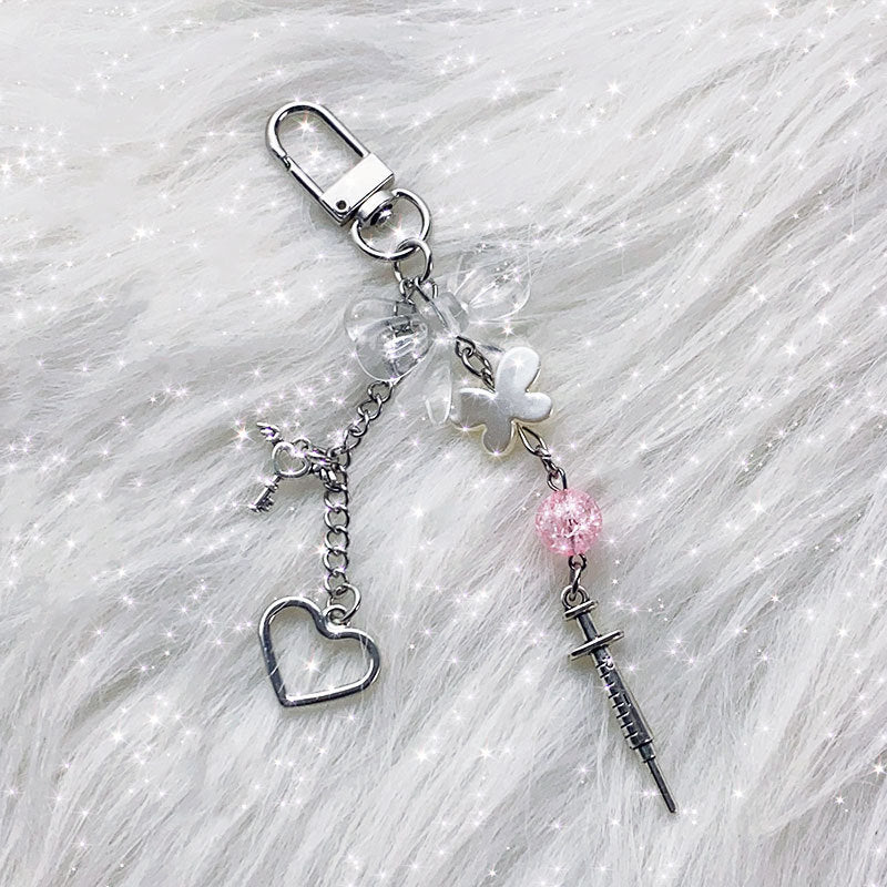 Beaded Cross Bow Keychain for Backpacks - Fashionable Accessory