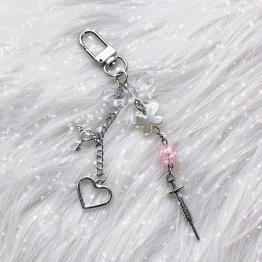 Beaded Cross Bow Keychain for Backpacks - Fashionable Accessory