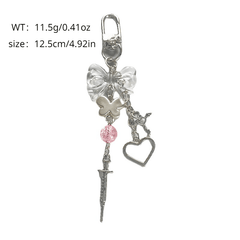 Beaded Cross Bow Keychain for Backpacks - Fashionable Accessory