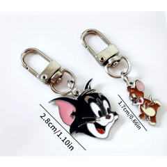 Cat Mouse Keychain Friendship Animal Key Ring Purse Bag Backpack Car Key Charm