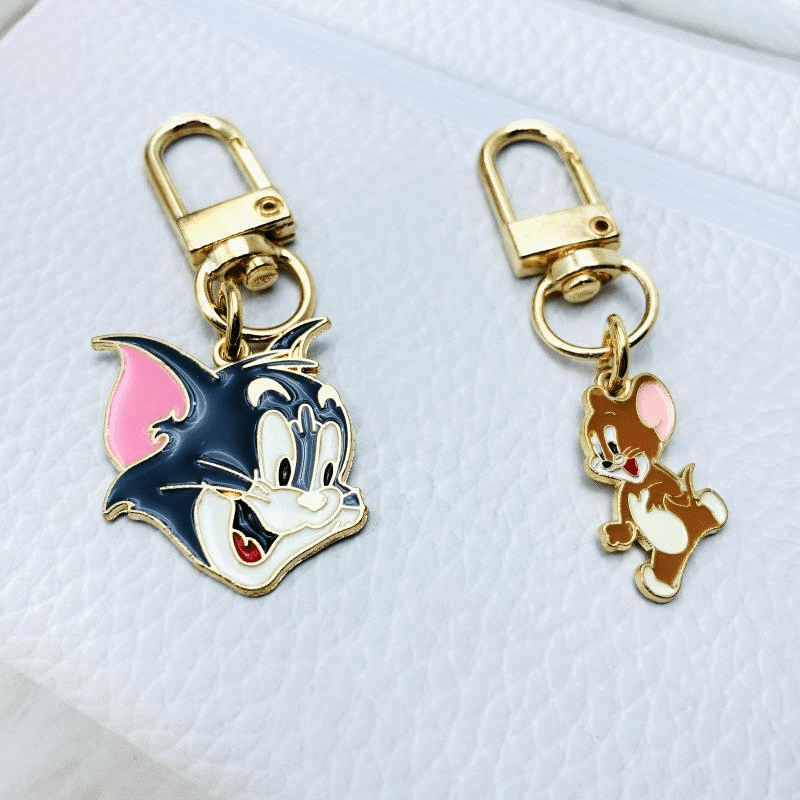 Cat Mouse Keychain Friendship Animal Key Ring Purse Bag Backpack Car Key Charm