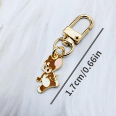 Cat Mouse Keychain Friendship Animal Key Ring Purse Bag Backpack Car Key Charm