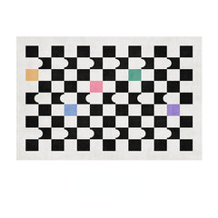 Nordic Geometric Checkerboard Living Room Carpet Non Slip Washable