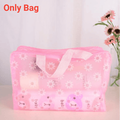 Flower Print Travel Toiletry Bag with Zipper and Handle