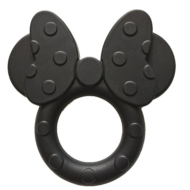 Baby Silicone Soothing Ring Teether Bowknot Teether Baby Soft Teething Toy