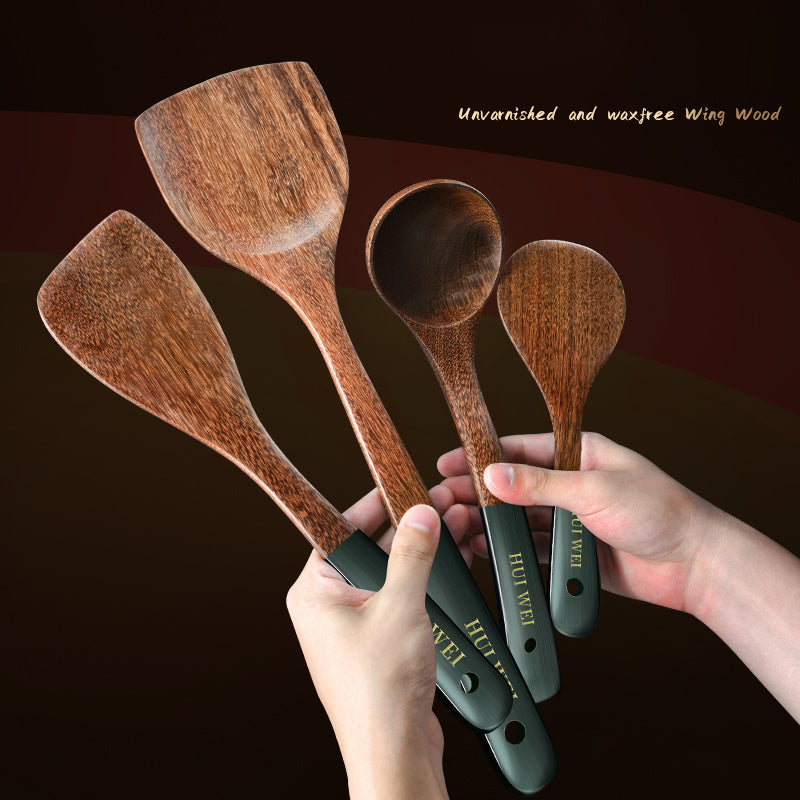 5pcs Non Stick Wooden Kitchen Utensil Set Safe and Durable Kitchen Tools