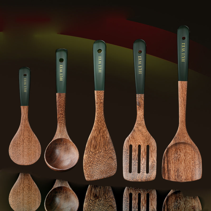 5pcs Non Stick Wooden Kitchen Utensil Set Safe and Durable Kitchen Tools