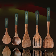 5pcs Non Stick Wooden Kitchen Utensil Set Safe and Durable Kitchen Tools