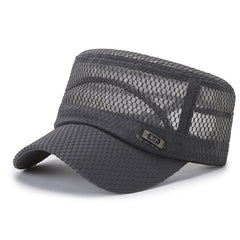 Unisex Mesh Flat Top Hat Lightweight Baseball Cap Sun Visor