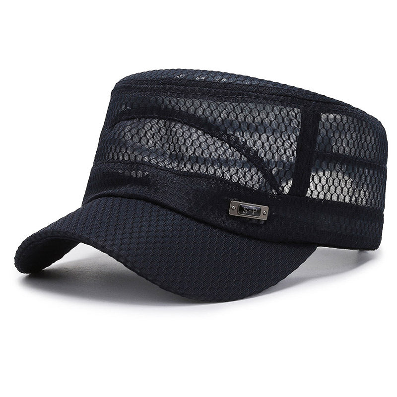 Unisex Mesh Flat Top Hat Lightweight Baseball Cap Sun Visor