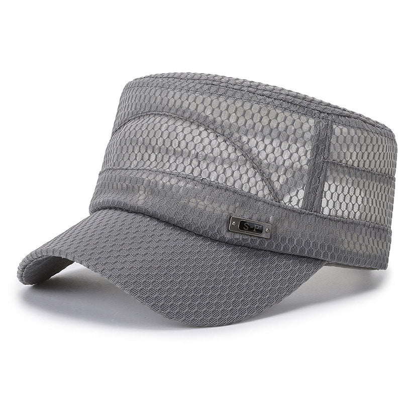 Unisex Mesh Flat Top Hat Lightweight Baseball Cap Sun Visor