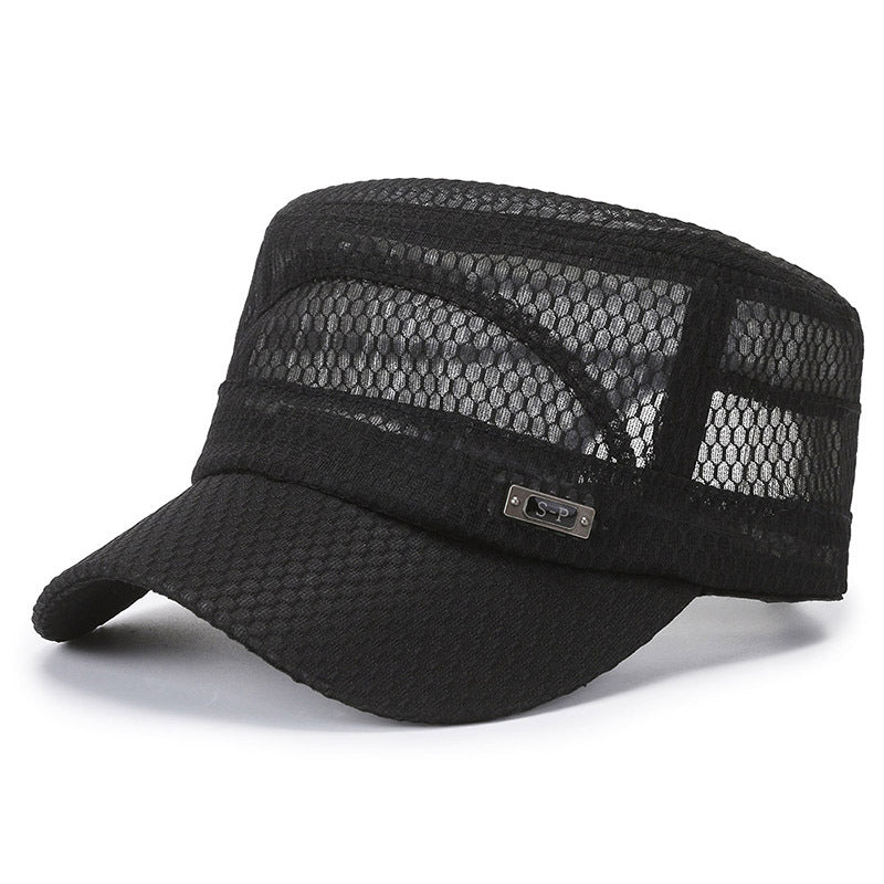 Unisex Mesh Flat Top Hat Lightweight Baseball Cap Sun Visor