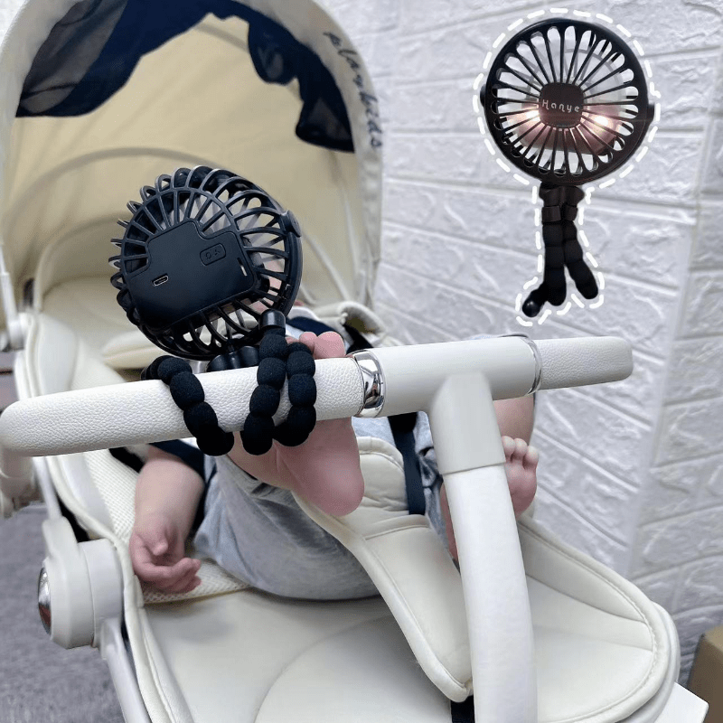 USB Rechargeable Mini Handheld Stroller Fan