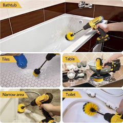 4pcs Drill Brush Attachment Set Power Scrubber Kit for Cleaning