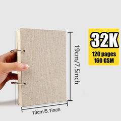 16K Sketchbook 160g Linen Cover Art Notepad Drawing Book