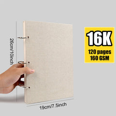16K Sketchbook 160g Linen Cover Art Notepad Drawing Book