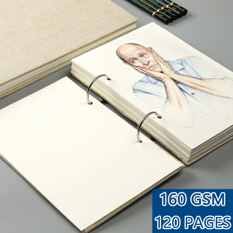 16K Sketchbook 160g Linen Cover Art Notepad Drawing Book