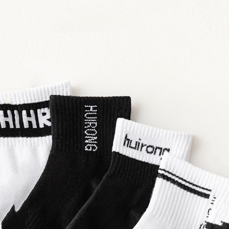 Men's Thin Cotton Sweat Absorbent Short Socks (5 Pairs)