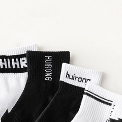 Men's Thin Cotton Sweat Absorbent Short Socks (5 Pairs)