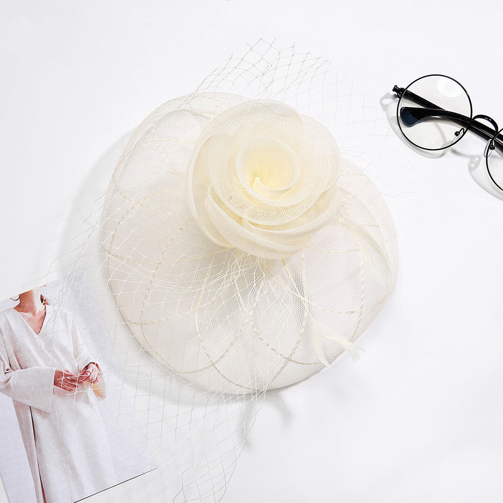 Mesh Flower Fascinator Head Piece with Clip