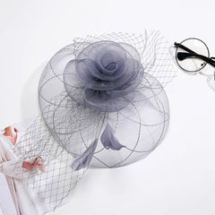 Mesh Flower Fascinator Head Piece with Clip