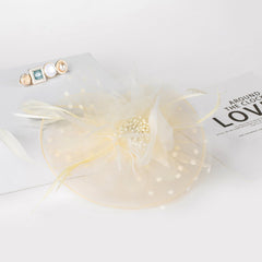 Feather Fascinator Pearl Headband Wedding Tea Party