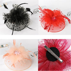 Feather Fascinator Pearl Headband Wedding Tea Party