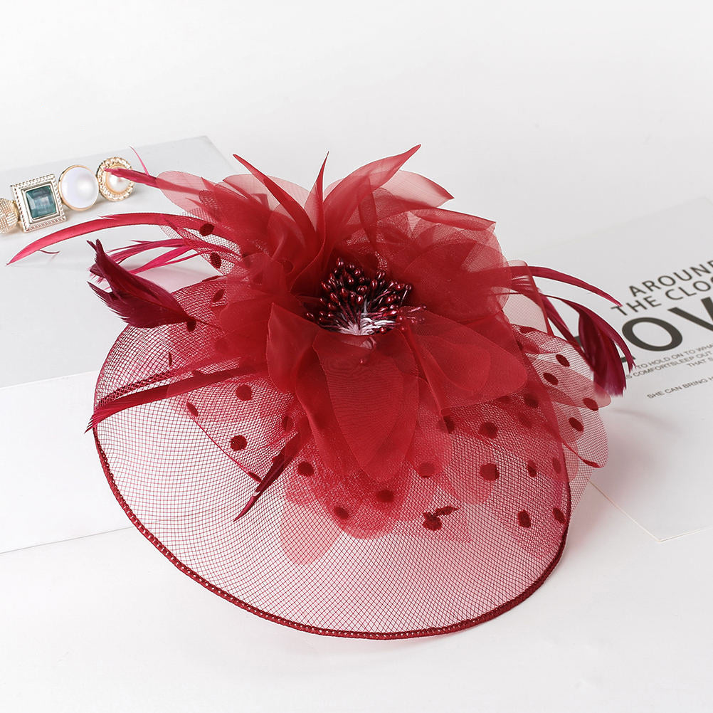 Feather Fascinator Pearl Headband Wedding Tea Party