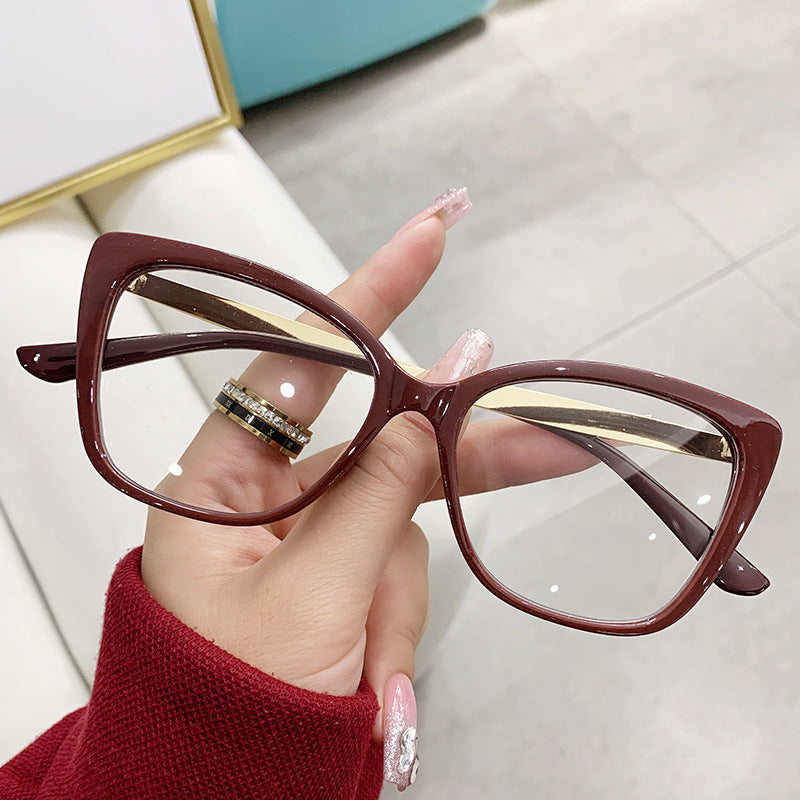 Light Blocking Cat Eye Glasses Clear Lens Anti Eyestrain for Women Men