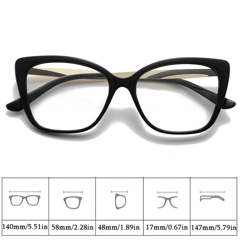 Light Blocking Cat Eye Glasses Clear Lens Anti Eyestrain for Women Men