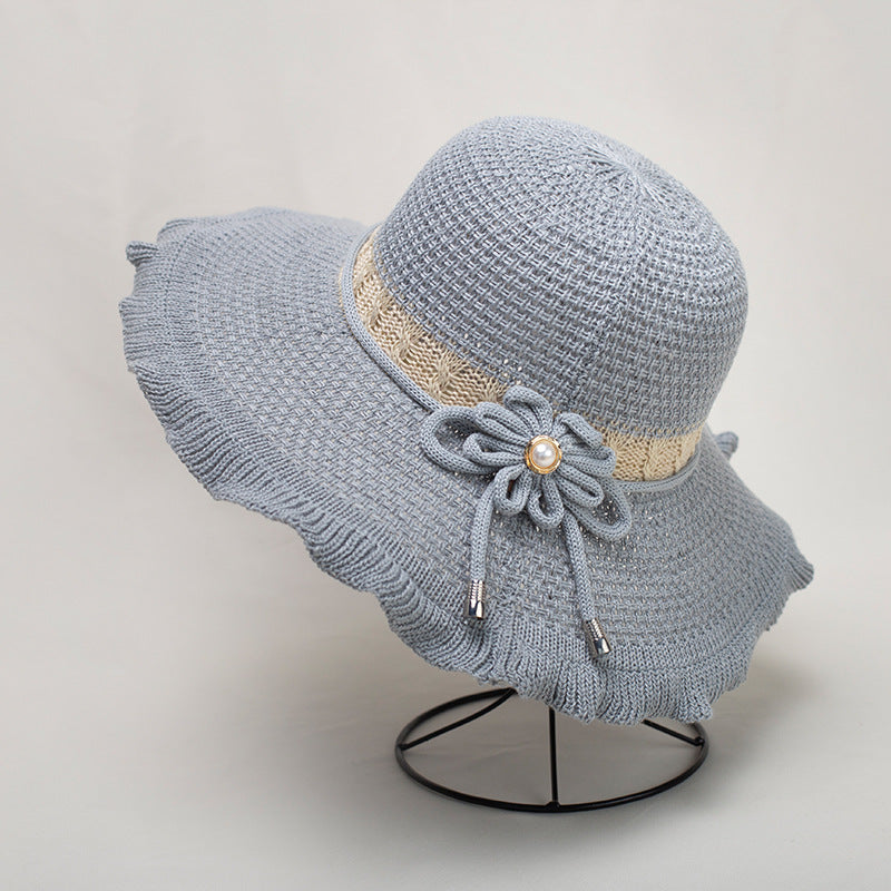 Crochet Sun Hat Wide Brim Summer Sunscreen Basin Hat