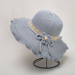Crochet Sun Hat Wide Brim Summer Sunscreen Basin Hat