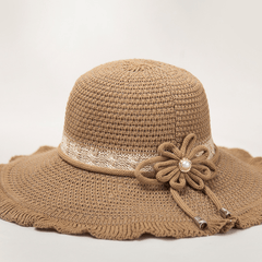 Crochet Sun Hat Wide Brim Summer Sunscreen Basin Hat