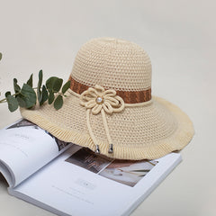 Crochet Sun Hat Wide Brim Summer Sunscreen Basin Hat