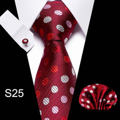 Business Men's Tie Set With Cufflinks and Scarf