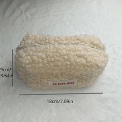 Plush Makeup Bag Zipper Pouch Furry Brush Holder