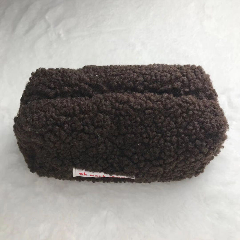 Plush Makeup Bag Zipper Pouch Furry Brush Holder
