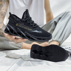 Men's Breathable Lace Up Mesh Sneakers Casual Outdoor Shoes