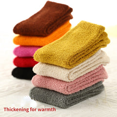 3 Pairs Kids Thickened Plus Velvet Wool Blend Warm Crew Socks for Winter