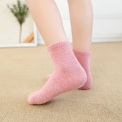 3 Pairs Kids Thickened Plus Velvet Wool Blend Warm Crew Socks for Winter