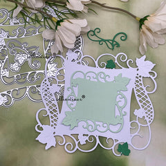 Leaves Flowers Frame Metal Cutting Dies for Scrapbooking Cards Crafts