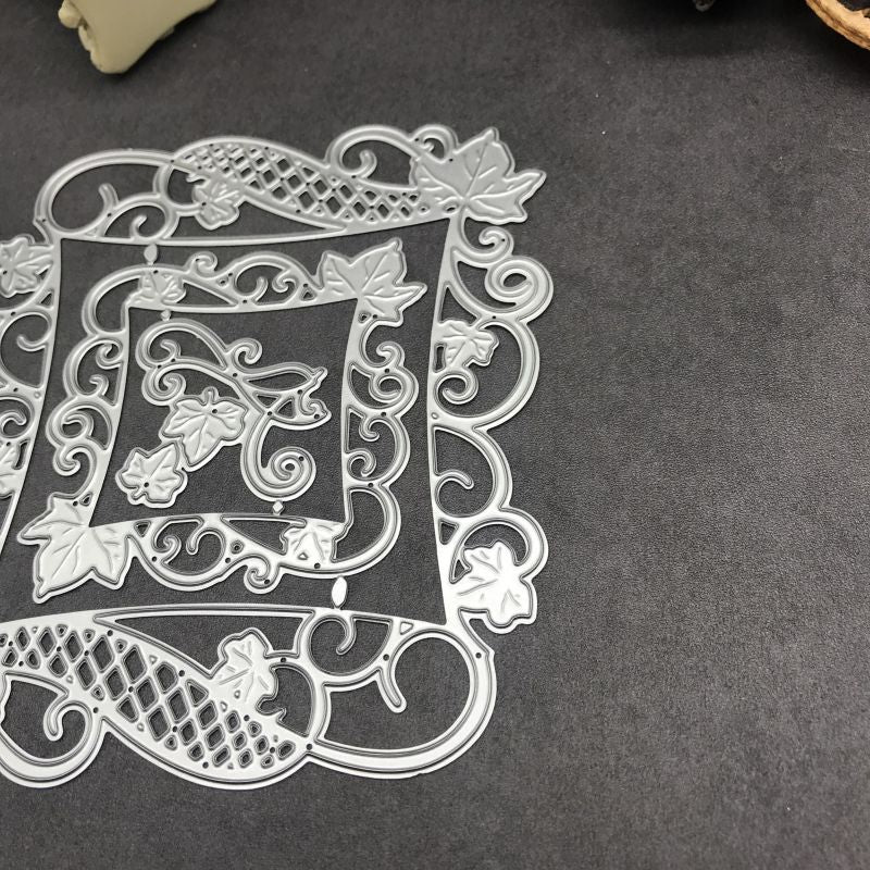 Leaves Flowers Frame Metal Cutting Dies for Scrapbooking Cards Crafts